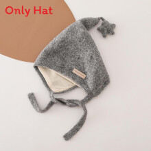 (Gray)Cute Baby Winter Wool Hat Thick Knitted Cap For Warm For Toddler Use Outdoor