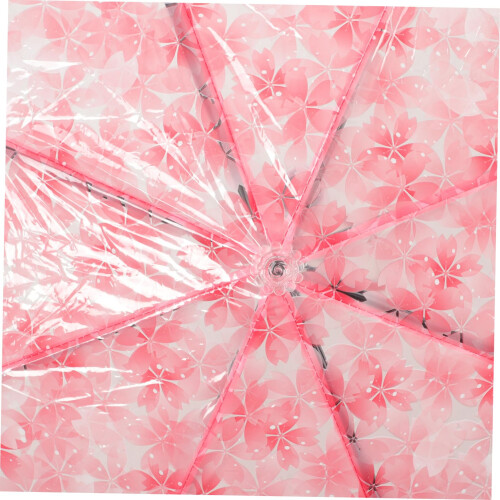 Travel Umbrella Windproof UV Protection Compact Folding Design with Cherry Blossom Pattern 2