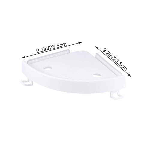 Bathroom Corner Shelf with Secure Double Suction Cup, Triangle SpaceSaving Design and Adjustable Hooks 2