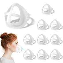 10 Pack Clear 3D Mask Bracket Reusable Silicone Support Frame for Comfortable Breathing and Makeup Protection