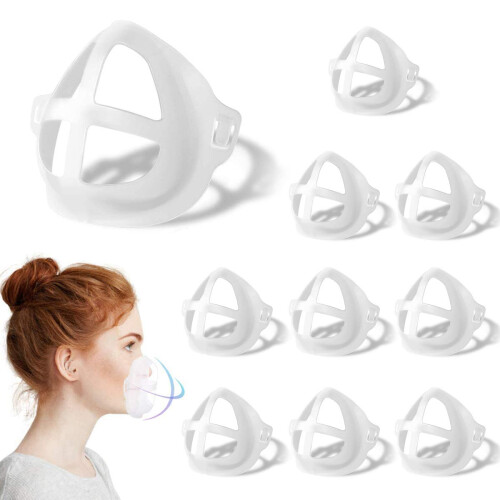 10 Pack Clear 3D Mask Bracket Reusable Silicone Support Frame for Comfortable Breathing and Makeup Protection