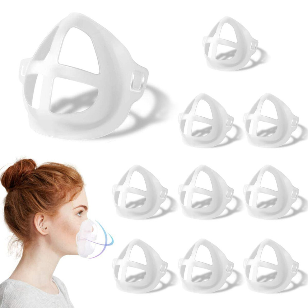 10 Pack Clear 3D Mask Bracket Reusable Silicone Support Frame For Comfortable Breathing And Makeup Protection 9771547927334
