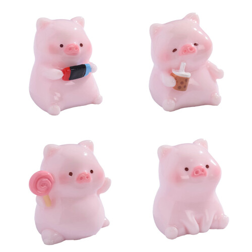 Mini cochons en résine, petits cochons miniatures pour fées,