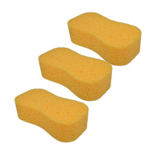 Car Wash Sponge Pack of 3, Soft Absorbent Honeycomb Cleaning Pads with Ergonomic 8Shaped Grip Yellow