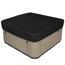 Foldable Waterproof Hot Tub Cover 90.9x90.9x11.8in Silver Outdoor Spa Cover Rainproof Sun Protection