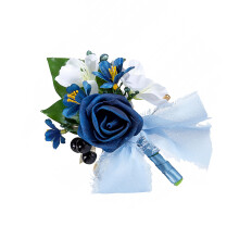 Elegant Wedding Corsage For Bride And Groom With-royal blue