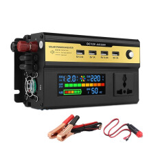 500W 12V to 220V Car Power Inverter Modified Sine Wave with LCD Display Dual USB Fast Charging for Vehicle Camping
