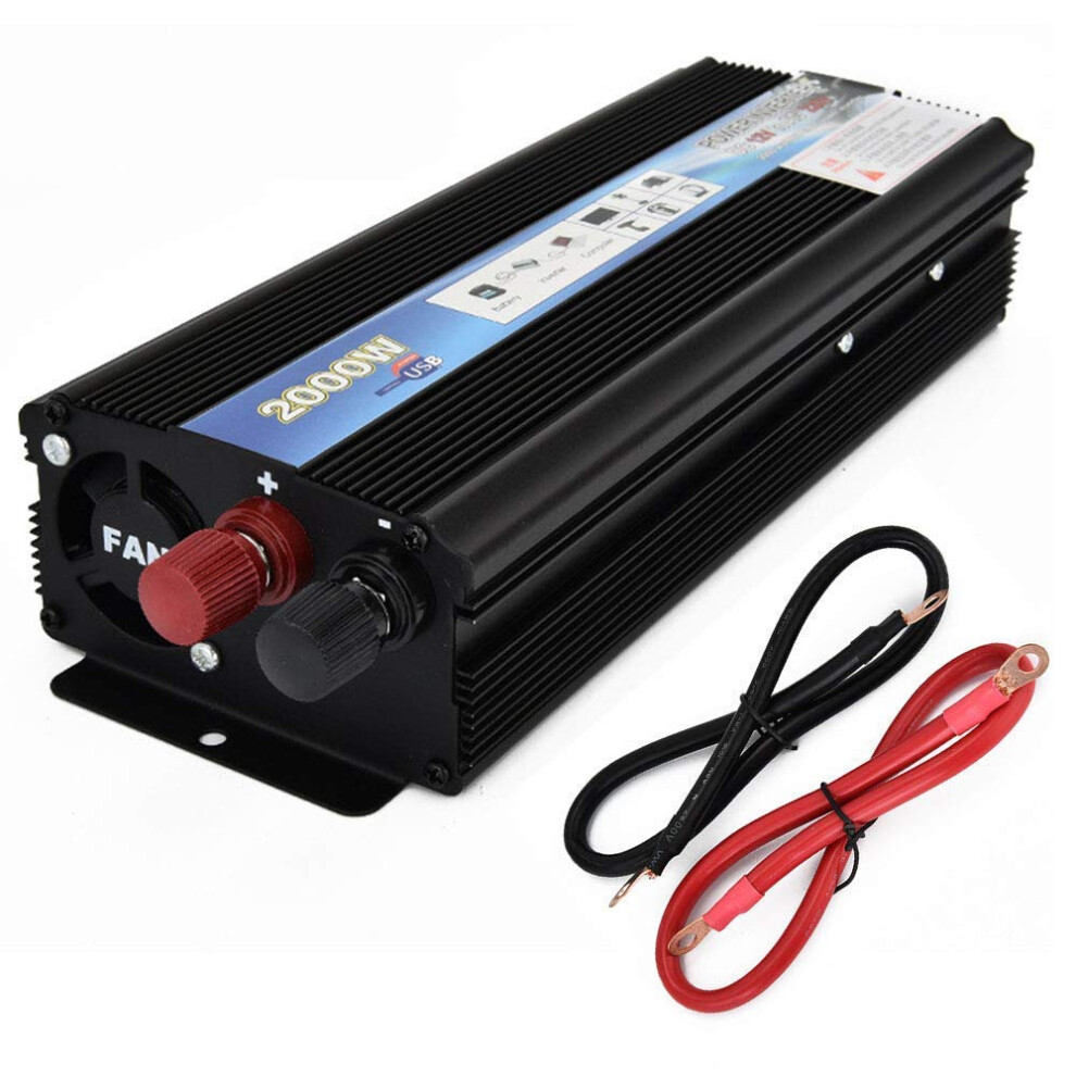 2000W Pure Sine Wave Car Power Inverter Dc 12V To Ac 110V With Ac Outlets And Usb 9330225405665