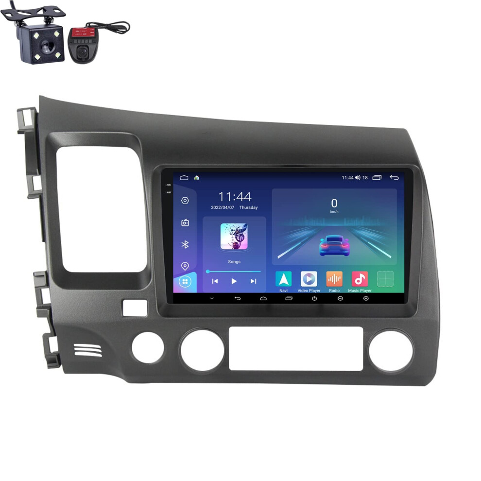 Android 12 Car Stereo For Honda Civic 2005Â2012, 9 Inch Qled Display, Wireless Carplay Android Auto, Bluetooth 5.1, Gps, Backup Camera 9073542075455