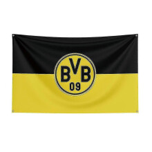 (120 x 180cm, E) Born Pretty 3x5 Borussia Dortmund Flag Polyester Printed Racing Sport Banner For Decor