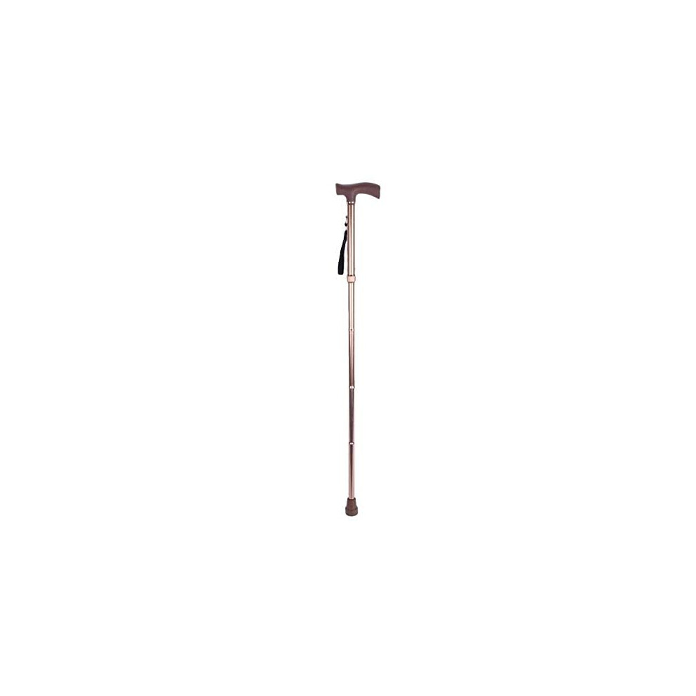 Bronze Folding Walking Stick For Elderly, Adjustable Aluminum Cane With Ergonomic Nonslip Grip,