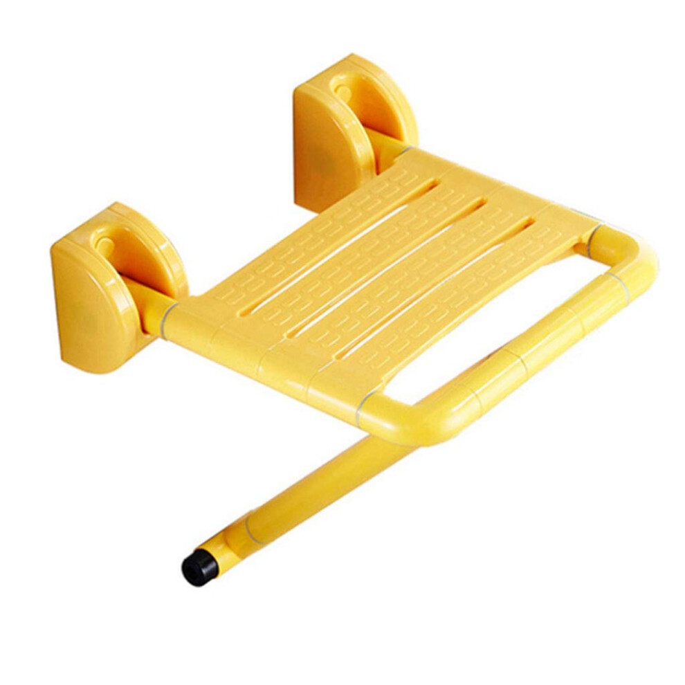 Yellow Wall Mounted Foldable Shower Chair For Elderly, AntiâSlip Bathroom Stool,