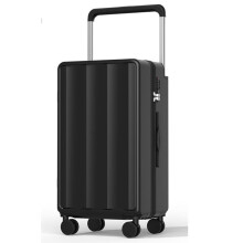 26 Inch Hardshell Luggage with 360 Spinner Wheels and BuiltIn USB Charging, Lightweight Black