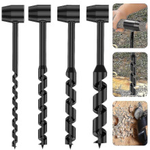 (10 x 230mm) Hand Drill Carbon Steel Manual Auger Drill Portable Manual Survival Drill Bit Self-tapping Survival Wood Punch Tool