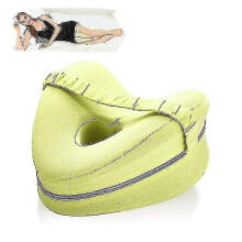(Green) Heart Shaped Orthopedic Sleeping Pillow For Legs Wedge Cushion With Knee Support Sciatica Pads Body Cushion-yk