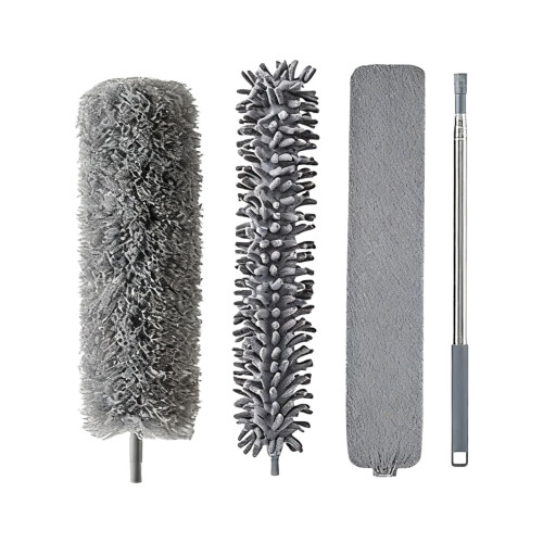 Extendable Microfiber Duster with Telescopic Handle, Soft Reusable Cleaning Tool for Home and Office