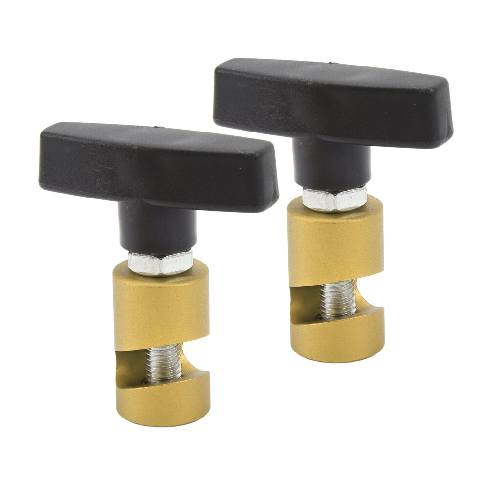 2In1 Hood Lift Support Clip For 12Mm Spark Plugs, Universal Aluminium Clamp With Curved Secure Grip, 2Pcs Yellow 9073542076247