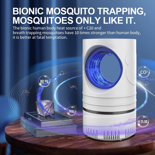Electric Fly Bug Mosquito Killer LED Light Trap USB Powered Insect Control Lamp with Adapter 2
