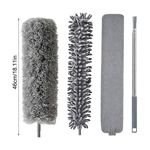 Extendable Microfiber Duster with Telescopic Handle, Soft Reusable Cleaning Tool for Home and Office 1