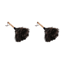 Feather Duster with Solid Wood Handle for Gentle Dust Removal and Soft Silky Fibers Home Cleaning