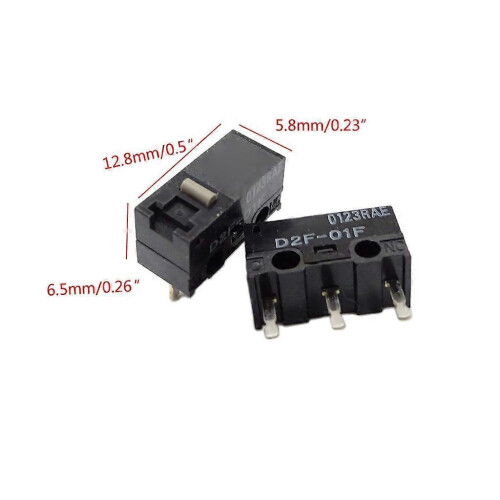(2Pcs) Mouse Microswitch D2F-01F Mouse Button Silver Alloy Contacts 10M Clicks 2