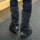 (L, Black) Black Waterproof Rain Boot Shoe Cover With Reflector 3
