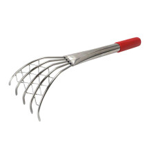 Stainless Steel Clam Rake with Long Handle Heavy Duty Beach Tool for Digging Clams and Oysters