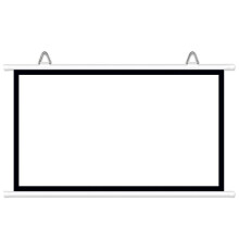 60 Inch 16:9 Pull Down Projector Screen, Wide Viewing Angle, True Color, Indoor Outdoor Use