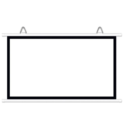 60 Inch 16:9 Pull Down Projector Screen, Wide Viewing Angle, True Color, Indoor Outdoor Use