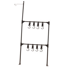 Foldable Aluminum Camping Storage Rack Table with MultiFunctional Outdoor Organizer Stand for Picnic and Cooking