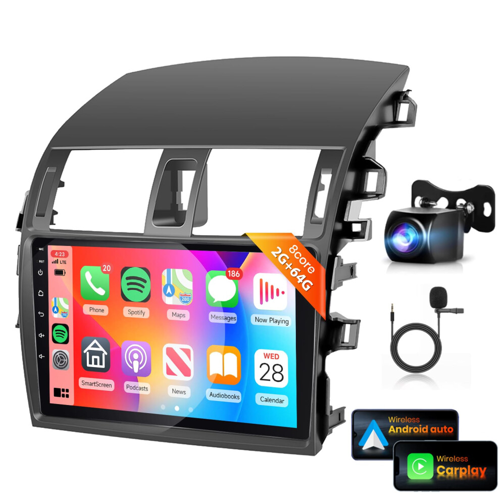 Android Head Unit For Toyota Corolla 20092013 9In, Wireless Carplay Android Auto, 2G+64G, Ahd Camera 9073542077077
