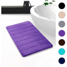 (40*60cm, purple) Bathroom Bath Rug Absorbent Non-Slip Bath Mat Washable Bath Mat-30x50 Cm(Beige)