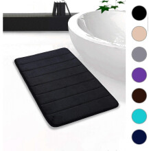 (50*160cm, Black) Bathroom Bath Rug Absorbent Non-Slip Bath Mat Washable Bath Mat-30x50 Cm(Beige)