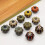 2 pcs Ceramic Pumpkin Cabinet Knobs with Screws, Classic White Drawer Pulls for Dresser, 40x30mm 5