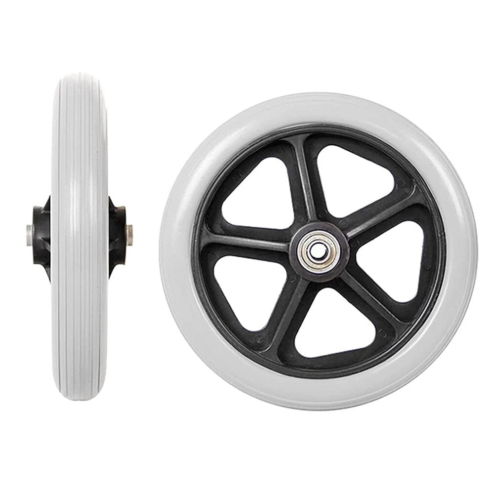 2 Pack 6 Inch Wheelchair Caster Replacement Wheels, Nonmarking PVC Front Wheels, Smooth Rolling, Easy Tool Installation