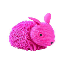 (Pink) Enchanting Oversized Faux Furs Bunny Stress Relief Ball Adorable And Trendy Squeezable Funny For Kids Toy Playsets
