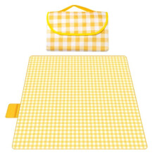 Large Foldable Waterproof Picnic Blanket with Checkered Pattern, Easy Clean Beach and Park Mat