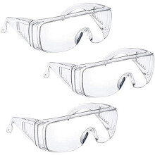 Safety Goggles Anti Fog Wide Vision Impact Resistant Eye Protection Glasses Over Eyeglasses (6PCS)