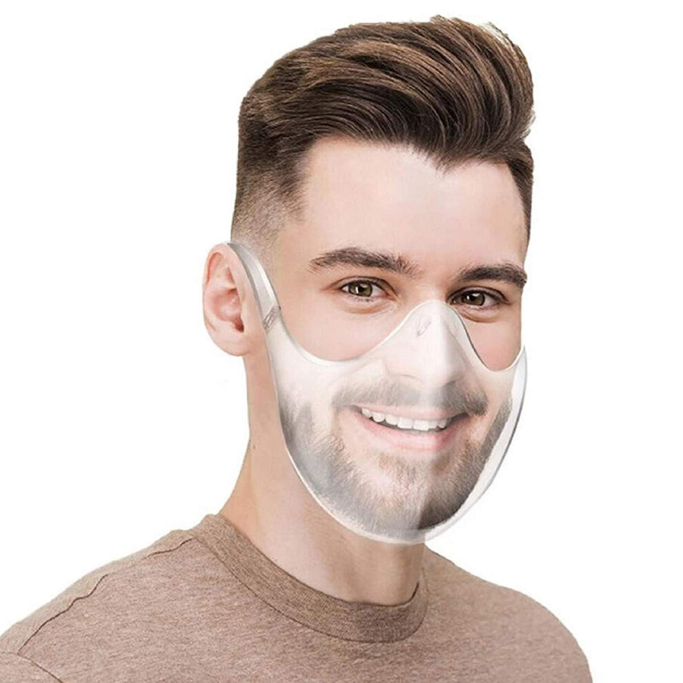 Transparent Face Shield AntiâFog Clear Face Mask With Silicone Nose Strip Reusable Easy Clean Cover (1Pcs) 9351714555838
