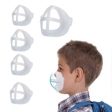 Kids 3D Silicone Mask Bracket 5 Pack Comfortable Breathing Space, Reusable Face Support Frame, Makeup Protection Design
