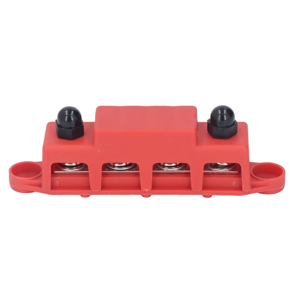 250A 48V Heavy Duty Bus Bar Power Distribution Block, M10 4Stud Module For Rvs, Boats And Cars Red 9771547930655