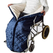 Fleece Lined Waterproof Wheelchair Blanket, Warm Windproof Leg Cover with Secure Straps and Zipper