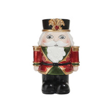 (B) Christmas Tealight Candle Holder Resin Nutcracker Tea Light Candleholders Candlestick Home Table Kitchen Decorations