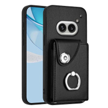 (For Nothing Phone 2a, Black) Organ Card Bag Ring Holder Phone Case