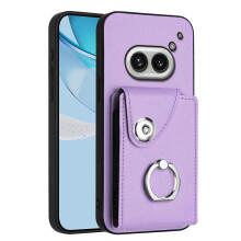 (For Nothing Phone 2a, Purple) Organ Card Bag Ring Holder Phone Case