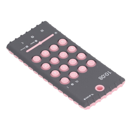 Mobile Phone Shaped Silicone Teether - Grey & Pink