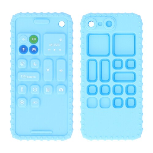 Smart Phone Shape Teething Toy - Blue Silicone