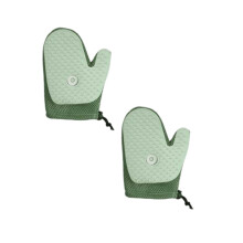 Pet Grooming Glove with Sprayer, Deshedding Hair Removal for Cats and Dogs, Green 2 Pcs