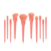 10 Piece White Makeup Brushes Set with Soft Synthetic Bristles for Full Face and Eyeshadow Application