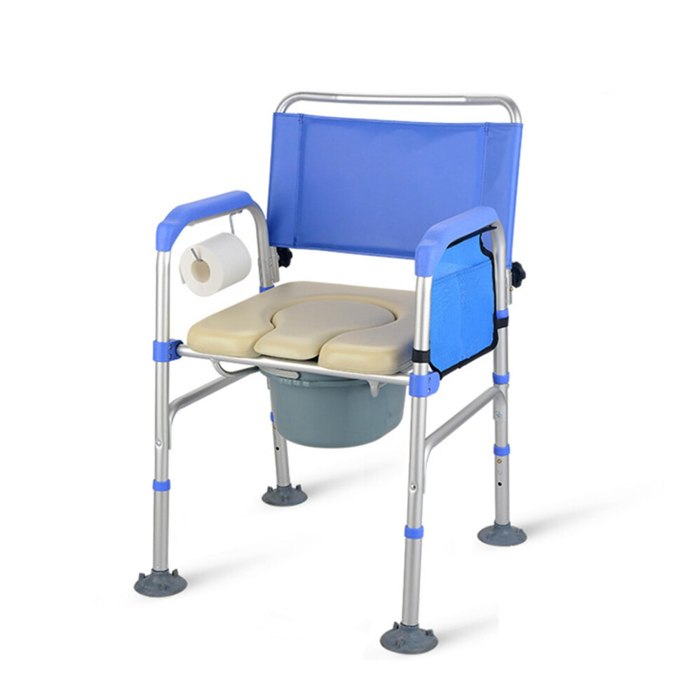 Bedside Commode Chair for Elderly, Height Adjustable with Arms, Padded Seat, 400 lb, Over Toilet